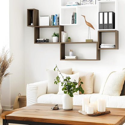 Wall Mount Shelf Set of 4, Floating Cube Shelves - Image 7