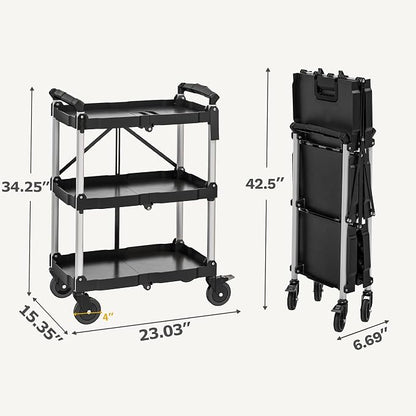 DWVO 3-Tier Foldable Service Cart - Image 5