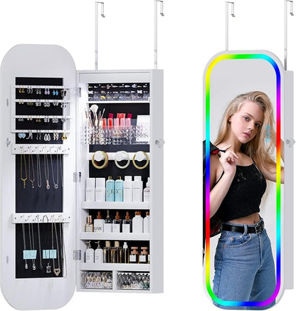 6 LED Mirror Jewelry Cabinet by SKKTKT