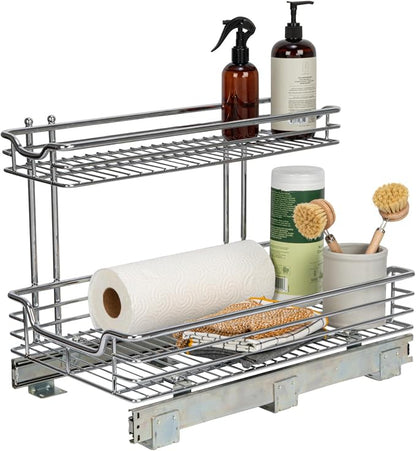 Household Essentials Glidez 2‑Tier Large Multipurpose Chrome‑Plated Steel by HouseholdEssentials