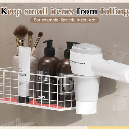 Wall-Mounted Hair Dryer Holder Styling Tool Organizer 4-Shelf Storage Wire - Image 7