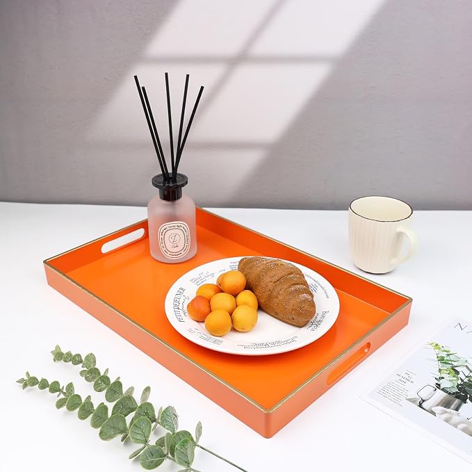Spsyrine Orange Decorative Serving Tray - Image 2