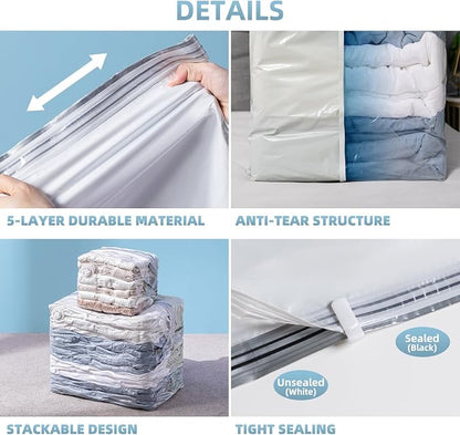 6 Pack Vacuum Storage Bags, Cube Combo, Vacuum Seal Bags - Image 5