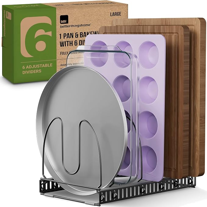 Better Things Home 6+ Compact Pan & Pot Lid Organizer Rack by BetterThingsHome