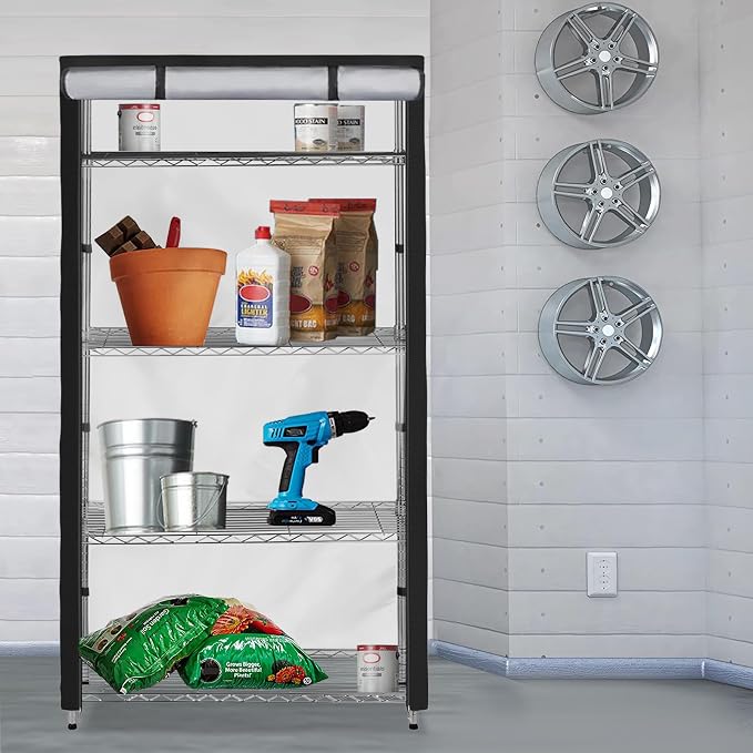 Storage Shelf Cover, Outdoor Heavy Duty 600D 36''W x 14''D x 72''H Dustproof - Image 9