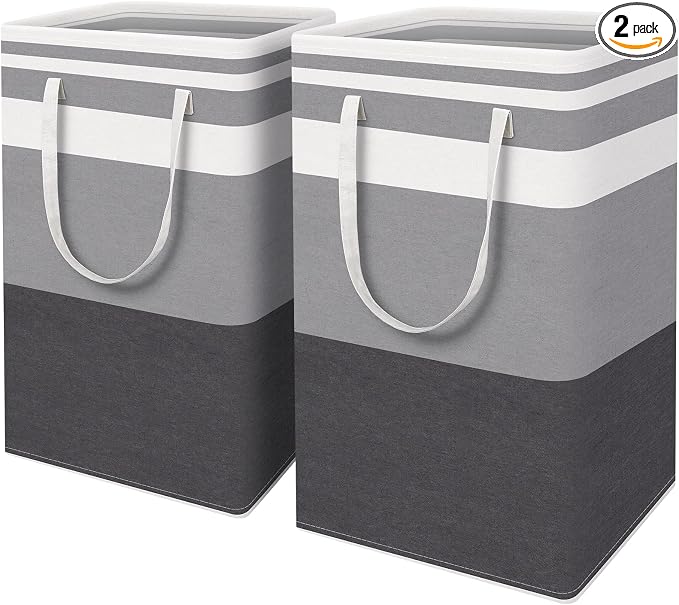 HomeHacks 2-Pack Large Laundry Basket, Waterproof, Freestanding Laundry Hamper by HomeHacks