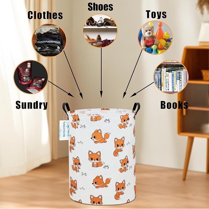 LANGYASHAN Laundry Basket Canvas Fabric Collapsible Organizer Basket - Image 4