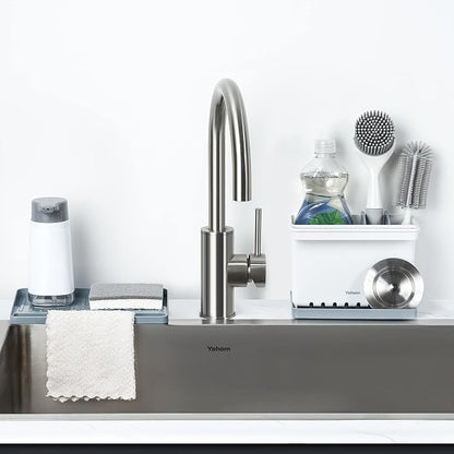 YOHOM Sink Brush Holder for Kitchen Sink Sponge Caddy Countertop Organizer - Image 7