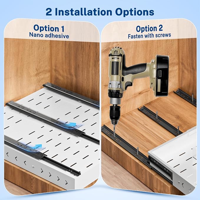 Insputer Pull Out Cabinet Organizer Expandable W & D, Slide Out Drawers - Image 7
