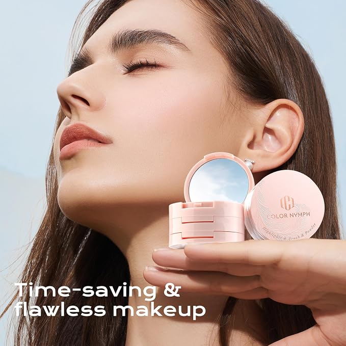 Color Nymph 3 Colors Contour Blush Highlighter Makeup Palette, Travel Size Make - Image 6