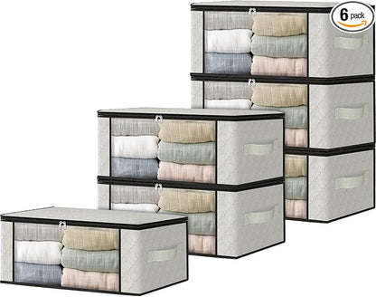HomeHacks Storage 6-Pack Clothes Organizer Storage Bags Foldable Storage Box by HomeHacks