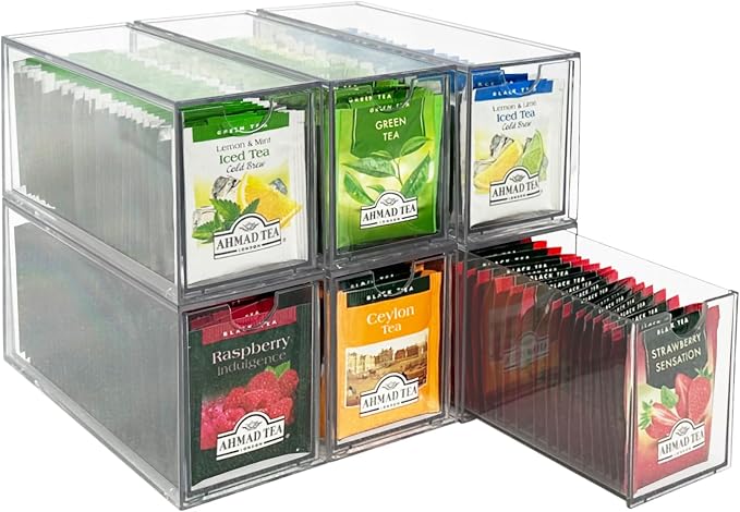 AZEZO 6-Pack Tea Bag Drawers Organizer by Unknown
