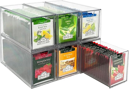 AZEZO 6-Pack Tea Bag Drawers Organizer by Unknown