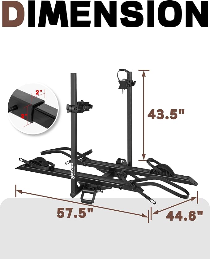 Hitch 2-Bike Rack Fellow, 200 lbs Capacity E-Bike Carrier - Image 9