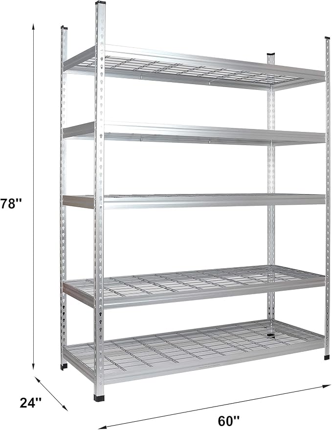 Amazon Basics 4000IBS Heavy Duty Adjustable Storage Shelving Unit, 5 Shelf - Image 2