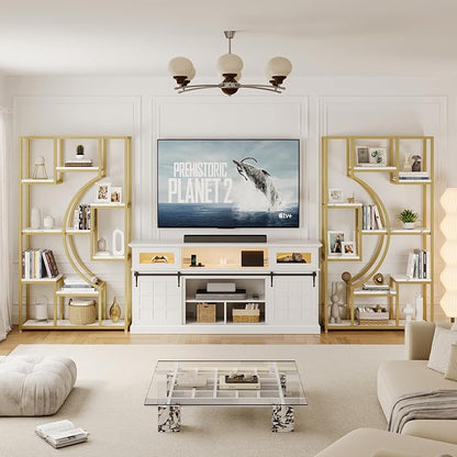 Modern Book Shelf, 70.8 Inch Tall Etagere Bookcase, Bookcases/Bookshelf - Image 4