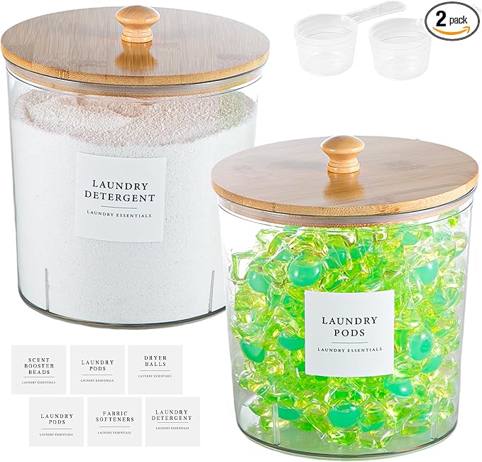 Laundry Room Organization Container, Dryer Sheet Holder Jars by Unknown