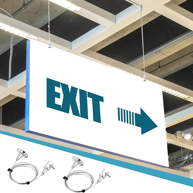 Zonon 10 Pcs 6.5 ft x 1.5 mm Ceiling Sign Hanger, 66 lb Stainless Steel Picture - Image 7