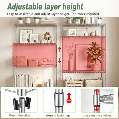BestOffice 4-Tier Wire Shelving Unit, 1000 LBS Heavy Duty Metal Storage Shelves - Image 4
