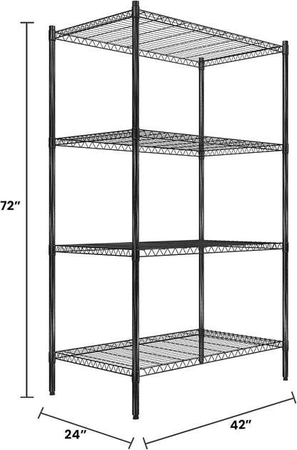 Quantum Storage Systems RWR72-2442LDBK Adjustable Wire Black Epoxy 4 Shelves - Image 2