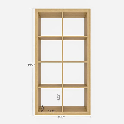 furtble Bookshelf with Storage Bins, 8-Cube Storage Organizer, Modern Wood Open - Image 3
