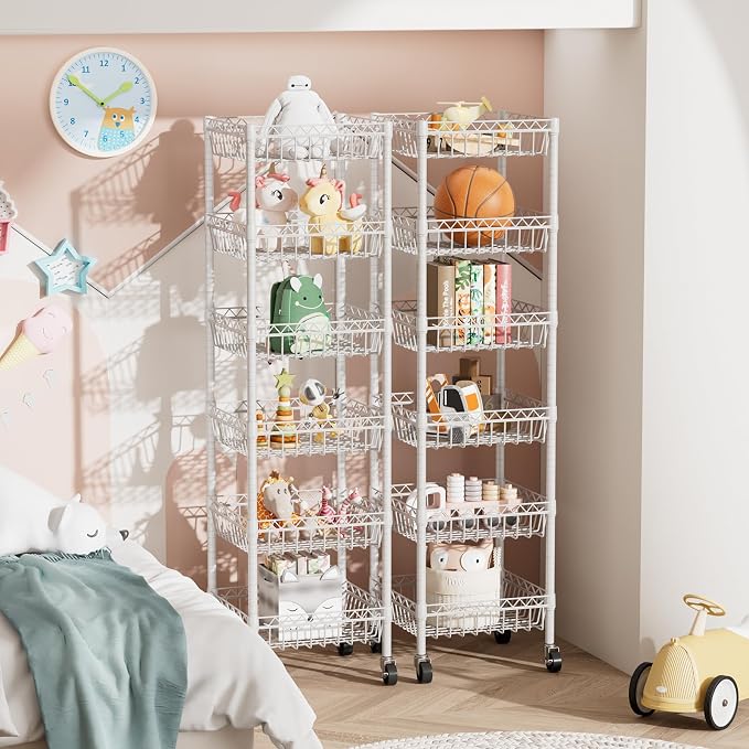 6 Shelves Storage Shelf Wire Closet Bathroom Organizers Metal Pantry Kitchen - Image 8