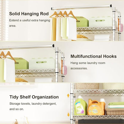 Ulif U11 Medium Over Washer and Dryer Shelves, 3 Tiers Laundry Room Storage and - Image 6