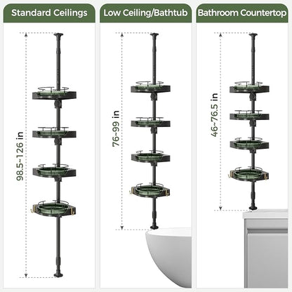 AKINBAS 360° Rotating Shower Caddy Tension Pole - Image 4