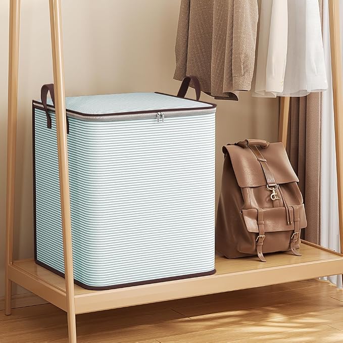 Blanket Storage, 100L Foldable Storage Bin, Large Clothes Organizer Bags - Image 6