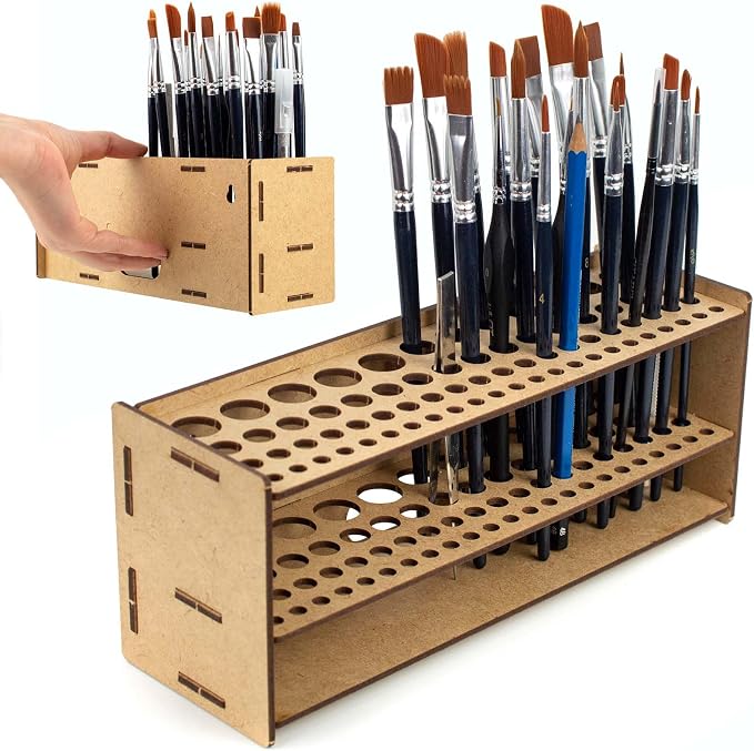Paint Brush holder. Large Capacity Paint brush organizer and Art Supply by PROSCALE