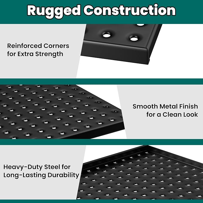 EVERHANGER Metal Pegboard Panels 24" x 12", Heavy Duty Steel Peg Boards - Image 4
