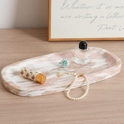 Koville Natural Marble Tray for Bathroom Countertop, Vanity Tray for Decor - Image 3