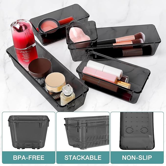 16 PCS Drawer Organizer Set, 5 Varied Size Bathroom and kitchen Drawer cabinet - Image 3