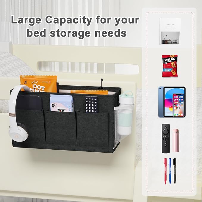 Dual-purpose Bedside Caddy Bedside Organizer, Bed Caddy - Image 5