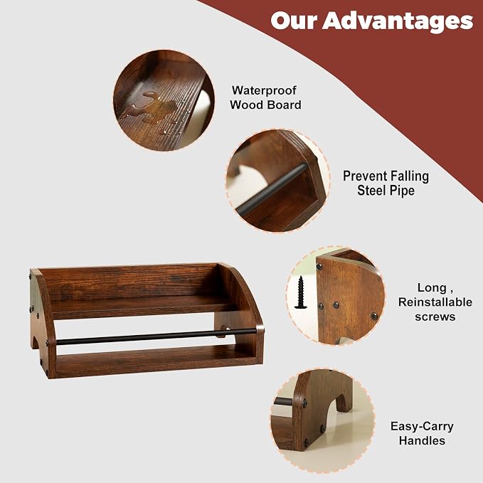 Wooden Countertop Organizer- Liquor Bottle Display Shelf, Coffee Syrup Rack - Image 5