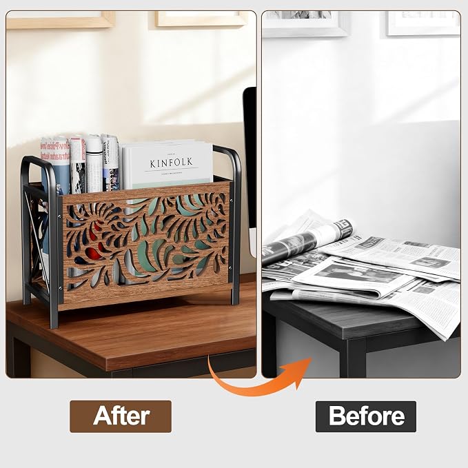 Magazine Holder, Magazine Rack Floor, Wood Magazine File Holder, Magazine - Image 6