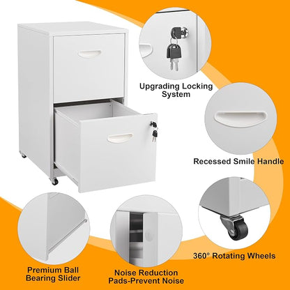 2 Drawer Mobile File Cabinet - Image 4