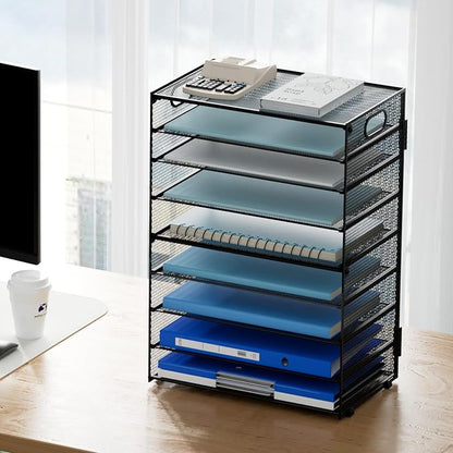 Marbrasse Paper Organizer Letter Tray, 9 Tier Mesh File Organizer - Image 5