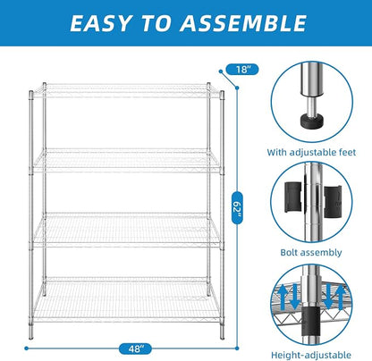 Guan River 4-Shelf Heavy Duty Wire Shelving, Metal Shelf, Sturdy and Durable - Image 3