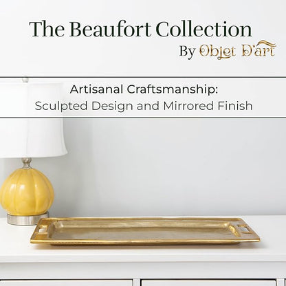 Decorative Gold Trays by Objet D’Art, Beaufort Rectangular Bar Tray - Image 3