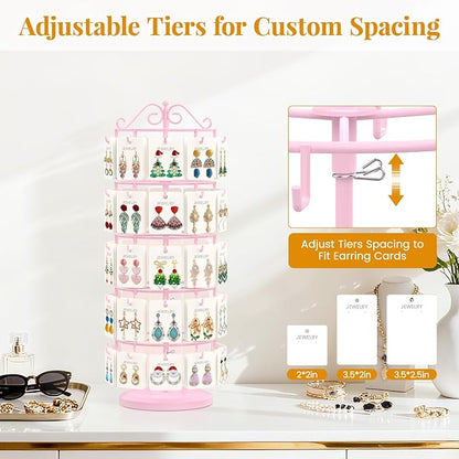 EsLuker.ly Earring Holder Organizer Rotating Display Tree Stand, Adjustable - Image 3