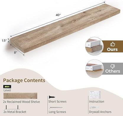 Floating Shelves Reclaimed Barnwood - Image 3