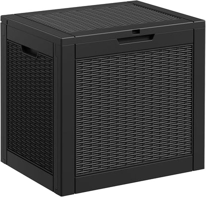 EasyUp 34 Gallon Deck Storage Boxes Outdoor Waterproof, Resin Small Lockable by EASYUP
