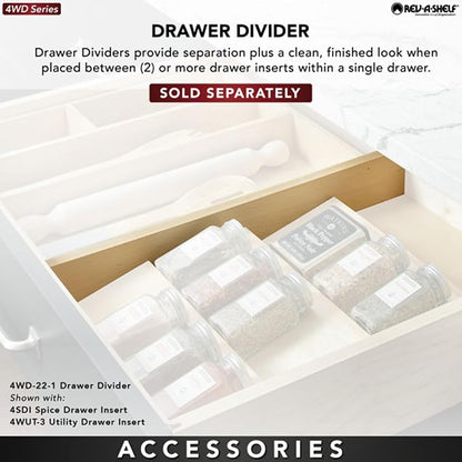 Rev-A-Shelf 3-Tier Wood Trim-to-Custom-Fit Spice Rack Drawer Insert, Maple - Image 5