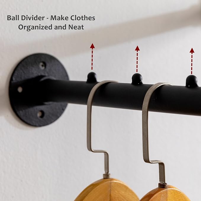Homeyeeng Industrial Wall Pipe Clothes Bar - Image 5