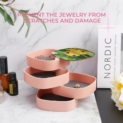 Cute Cartoon Salamander Rotating Jewelry Organizer Box 4-Layer 360° Rotatable - Image 6