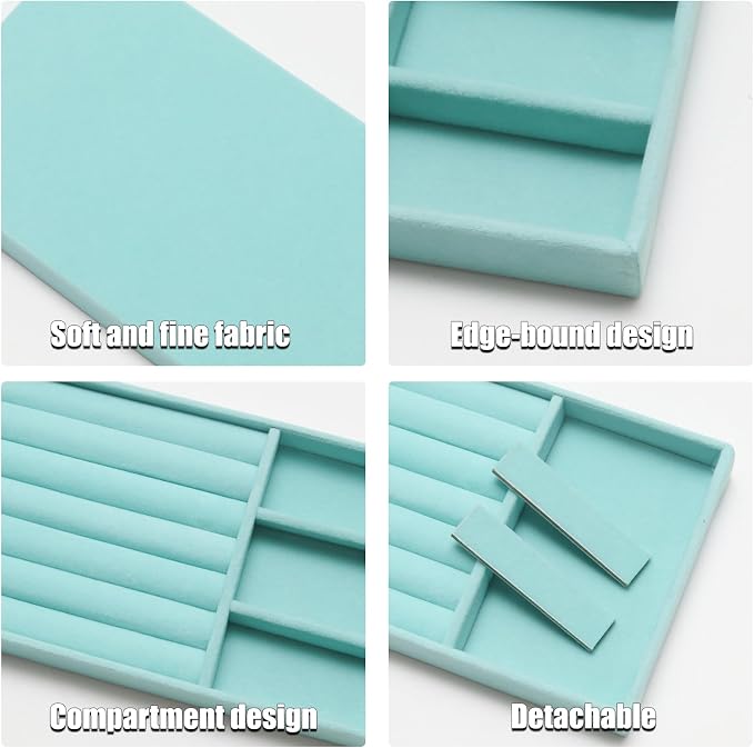 Velvet Jewelry Trays for Drawers, Ring Earring Necklace Bracelet Holder - Image 3