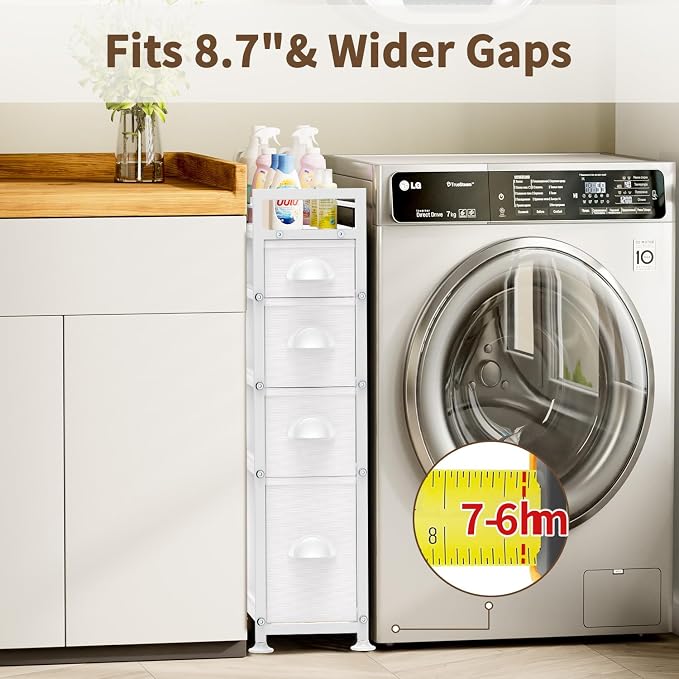 LASZOLA Narrow Cabinet Slim Storage Cart - Image 8