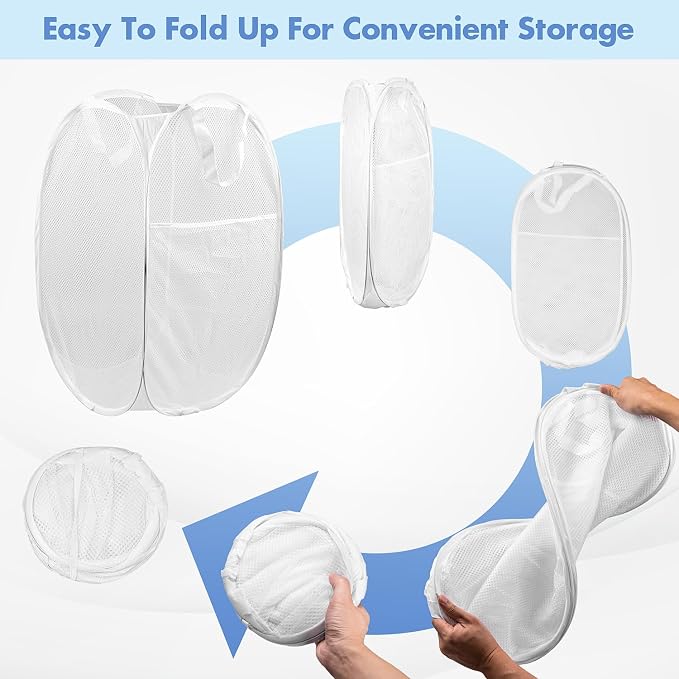 DUCOO Pop Up Laundry Hamper, 70L Collapsible Mesh Laundry Basket - Image 5