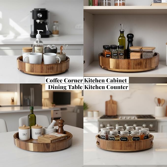 Acacia Wood Lazy Susan - Image 5